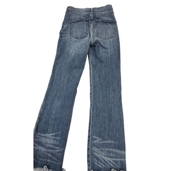 AYR Jeans The Bomb Pop Straight Ankle Womens Size 25 Blue Made in USA Raw Hem - Picture 4 of 13